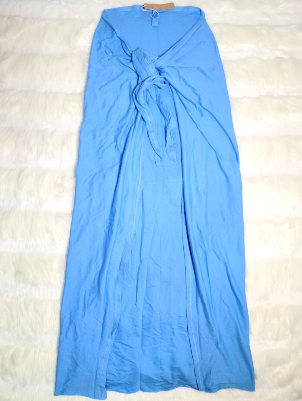 SKIMS Swim Cotton Jersey Cover Ups Tie Sarong Blue Tide Women Medium NEW